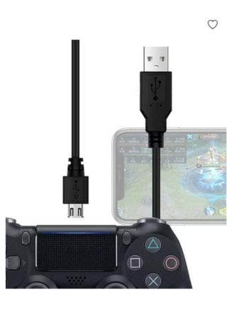 كابل شاحن وحدة تحكم PS4 بطول 1.8م، كابل بيانات USB لجهاز P4 ووحدة التحكم - view 2